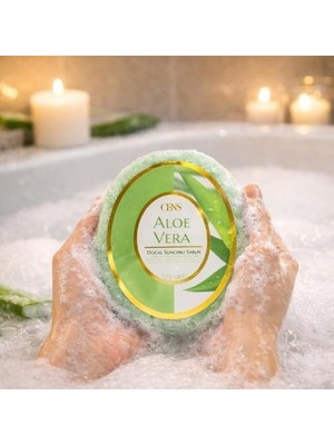 Teknocan Aloe Vera Özlü Doğal Süngerli Sabun Hassas Ciltler Için Nemlendiricin Köpüren Kokulu Banyo Süngerli Sabun