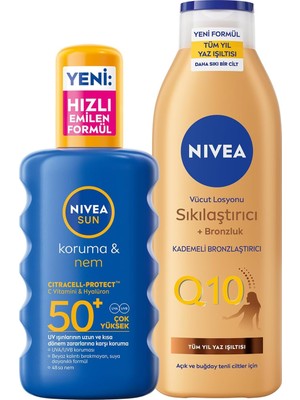 Teknocan Sun SPF50 Koruma ve Nemlendirici Güneş Spreyi 200 Ml, Q10 Sıkılaştırıcı,bronzlaştırıcı Vücut Losyonu 200 ml