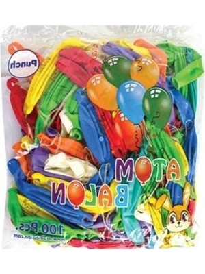 Cekar Store Ipli Zıpzıp Balon - 100'LÜ Lastikli Punch Panç Büyük Boy Renkli
