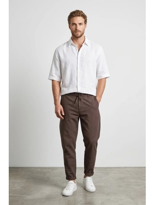 FullaModa Beli Bağlamalı Duble Paça Jogger Pantolon