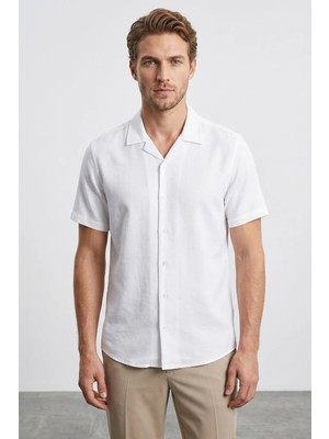 FullaModa Düğmeli Kısa Kollu Regular Fit Gömlek