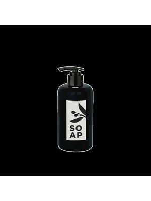 Armüz Sıvı Sabunluk Yuvarlak Plastik Pompalı 500 ml - Siyah