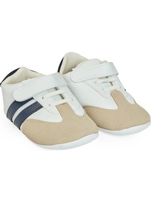 Hellobaby Erkek Bebek Ilk Adım Ayakkabı Cırt Bantlı Bebe Yaka Strappy Duble