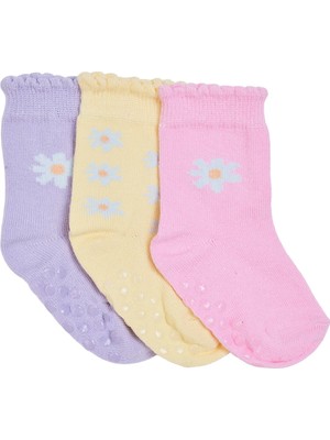 Hellobaby Kız Bebek 3lü Kaydırmaz Çorap Hayvan Baskılı