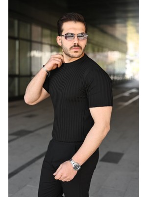 Veraura Lifestyle Erkek Fitilli Bisiklet Yaka Kısa Kollu Tişört