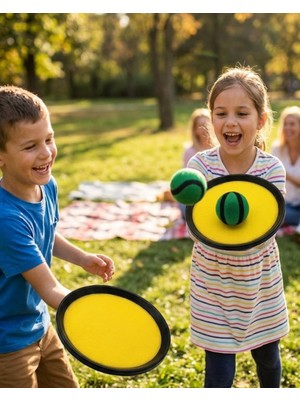 Getittir 2 Kişilik Cırt Cırtlı Top Yakalama Oyunu Seti Bahçe Park Plaj Eğlencesi - Lisinya