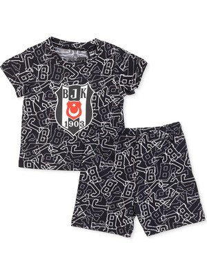Beşiktaş Erkek Bebek Pijama Takımı Bisiklet Yaka Kısa Kol Reçme