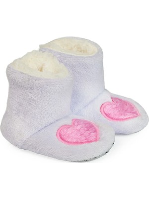 Hellobaby Kız Bebek Kalp Nakışlı Panduf