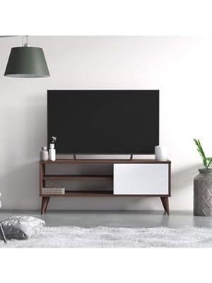 Cekar Store Barok 110 cm Tv Ünitesi Tv Sehpası Tv Standı Kitaplık Ceviz