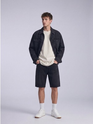 LTB Dokulu Relaxed Fit Bej T-Shırt