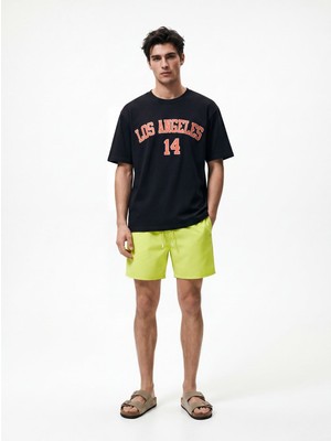 LTB Los Angeles Baskılı Relaxed Lacivert T-Shırt