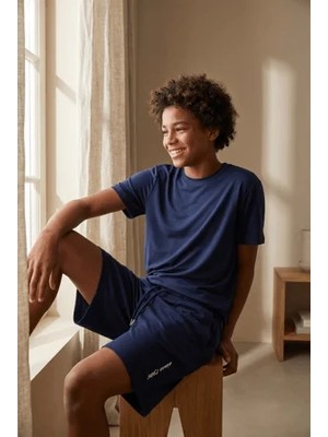 Bony Socks Çocuk Modal Kısa Kollu Lacivert T-Shirt