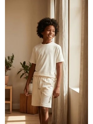 Bony Socks Çocuk Modal Kısa Kollu Ekru T-Shirt