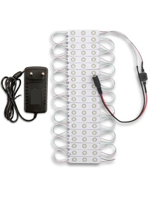 Cekar Store Amber LED Mercekli Modül Tak Çalıştır Hazır Set Ürün Adaptör ve Dimmer Anahtar Dahil, Mutfak, Ayna, Tezgah, Akvaryum, Vitrin Aydınlatma (Günışığı, 20 Adet - Çıt Çıt Anahtar)          [enerji Sınıfı A]