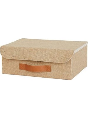 Cekar Store Ocean Home Textile Çekmece Içi Jüt Kapaklı Kutu 30 x 23 x 11 cm