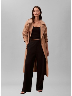 Calvin Klein Siyah Kadın Atlet Sl Varıgated Rıb Nano Logo Tank