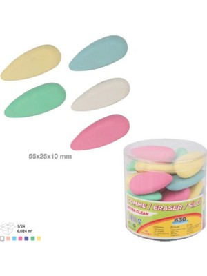 Ark Pastel Renkli Damla Silgi 15 Adet Karışık Renk