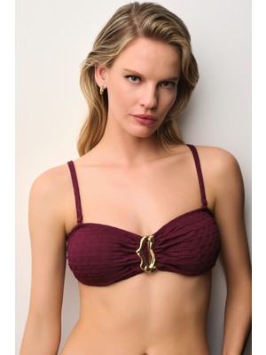 Suwen Noir Metal Aksesuarlı Bikini Üstü