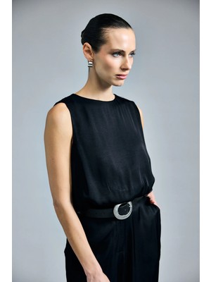 Sateen Colin Bluz - Siyah