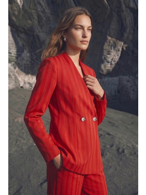 Sateen Anna Ceket - Kırmızı