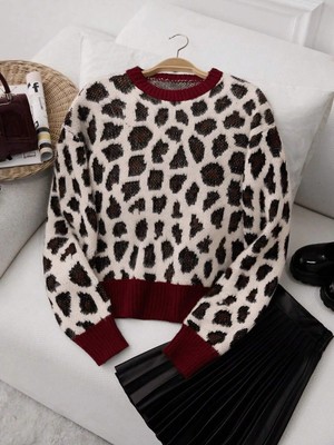 Luxetique Şardonlu Leopar Kazak