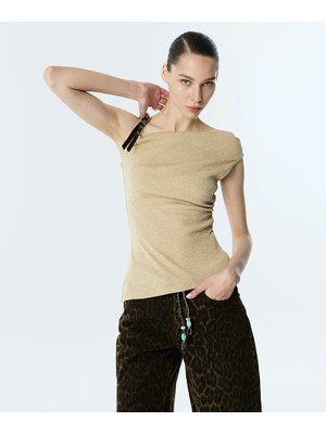 Twist Kemer Askılı Asimetrik Tişört TS1260070222003