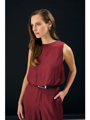 Sateen Colin Bluz - Bordo