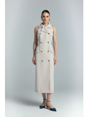 Sateen Jessi Elbise - Bej