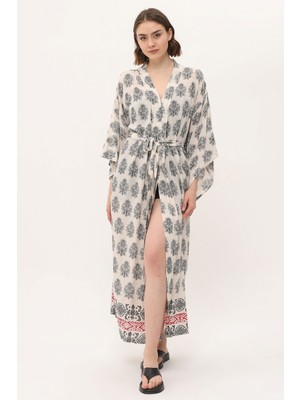Yoga Zero Zada - Kimono Long - Cream Paisley