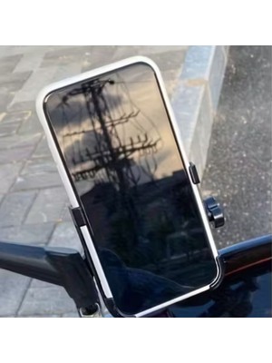 Ozcmax Motosiklet Gidon Telefon TUTUCU–360° Döner, Kaymaz Sabitleme Sistemli, Sarsıntı Önleyicii Telefon Tutucu Aparat