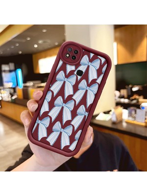 HONTINGA Xiaomi Redmi 10A ile Uyumlu Kılıfı Düşüme Önleyici Basitlik Anti Düşme Kamera Korumali Tavşan Bordo Desen Yumuşak Silikon Telefon Kılıfı Kadın ve Erkek Için Uygundur K2-7058