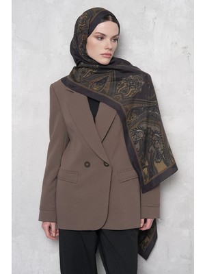 Yeşil Ed Scarf Riseon Desen Floş Viskon Şal