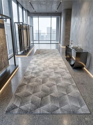 Dinarsu Aksu Prime Dmr Halıcılık Gri Geçişli Modern Kaymaz Taban Salon Hol, Koridor Mutfak Yıkanabilir Jel Kesme Yolluk