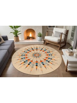Vivense Aida Home Rienes Yuvarlak Salon Halısı, 100X100