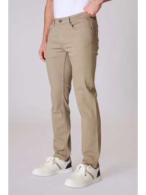 Twister Panama x 880 Beige Likralı Dar Kesim Erkek Renkli Kot Pantolon Bej