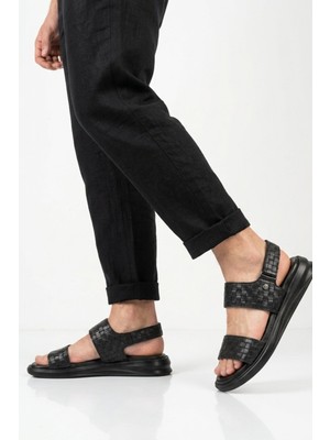 Pierre Cardin Siyah Lastikli Hafif Erkek Günlük Sandalet PC-7334 M