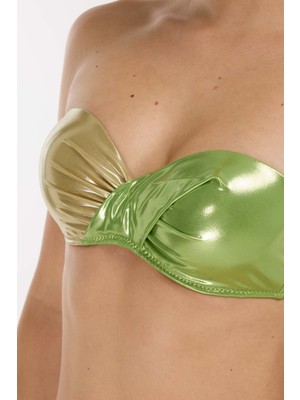 Ayyıldız Ayyıdız 4646 Parlak Yeşil Straplez Bikini Takımı