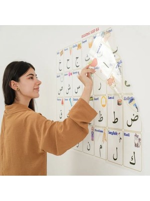 Hereveoyuncak 100X150 cm Statik Kağıt Elif-Ba Öğrenme Tahtaası