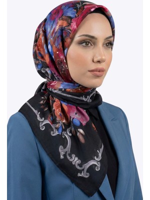 Hadiora Kadın Siyah Soyut Desenli Dikişli Yazma