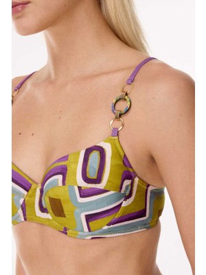 Ayyıldız 5609 Sarı Mor Balkonet Bikini Takımı
