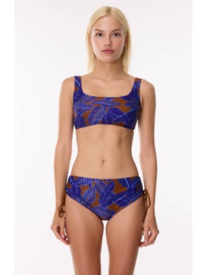 Ayyıldız 4676 Lila Kahverengi Bralet Yüksek Bel Bikini Takımı