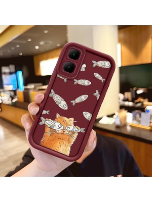 HONTINGA Tecno Spark Go 2 ile Uyumlu Kılıfı Düşüme Önleyici Basitlik Anti Düşme Kamera Korumali Köpekbalığı Bordo Desen Yumuşak Silikon Telefon Kılıfı Kadın ve Erkek Için Uygundur K2-7057
