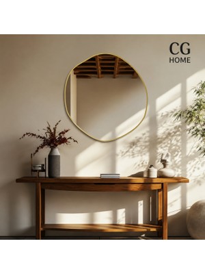 Cg Home Arya Model Asimetrik Çerçeveli Ayna | Modern Dekoratif Salon, Antre ve Yatak Odası Duvar Aynası
