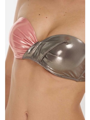 Ayyıldız Ayyıdız 4646 Parlak Pudra Straplez Bikini Takımı