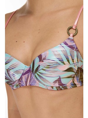 Ayyıldız 5609 Mavi Pembe Balkonet Bikini Takımı