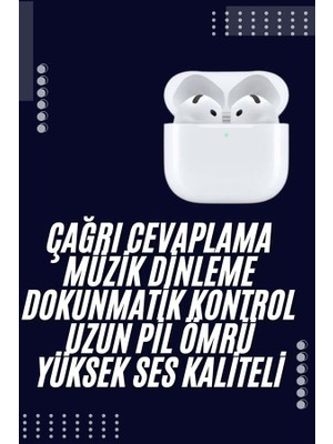 Emh Store Bluetooth Kulaklık Beyaz Çağrı Cevaplama Dokunmatik Kontrol Kablosuz - Lisinya
