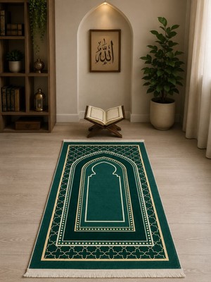 Bambu Seccade 80X125 cm Dokuma Taban Bambu Yumuşak Makinada Yıkanabir Lüxs Namazlık