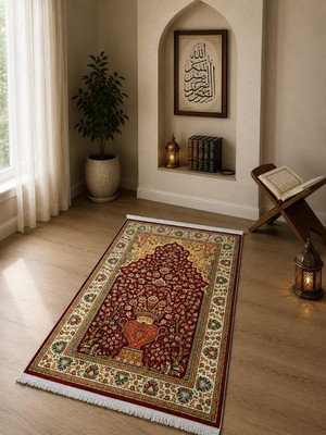 Bambu Seccade 80X125 cm Dokuma Taban Bambu Yumuşak Makinada Yıkanabir Lüxs Namazlık