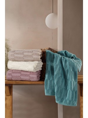 Mulberry Newyork 4'lü %100 Pamuk Jakarlı El Banyo Havlu 50X90