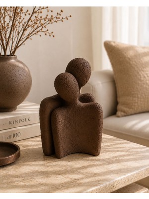 Lethe Studio Design Dokulu Çift Figürlü, Sevgililer Dekoratif Obje | El Yapımı Modern Biblo, Erkek-Kadın